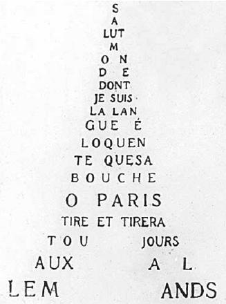 Calligram by Apollinaire