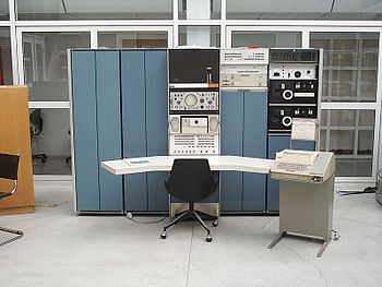 PDP-7, taken from English Wikipedia. Original description: The Oslo PDP-7, before restoration started.