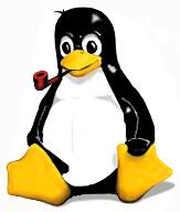 Tux with a pipe, the original Slackware mascot