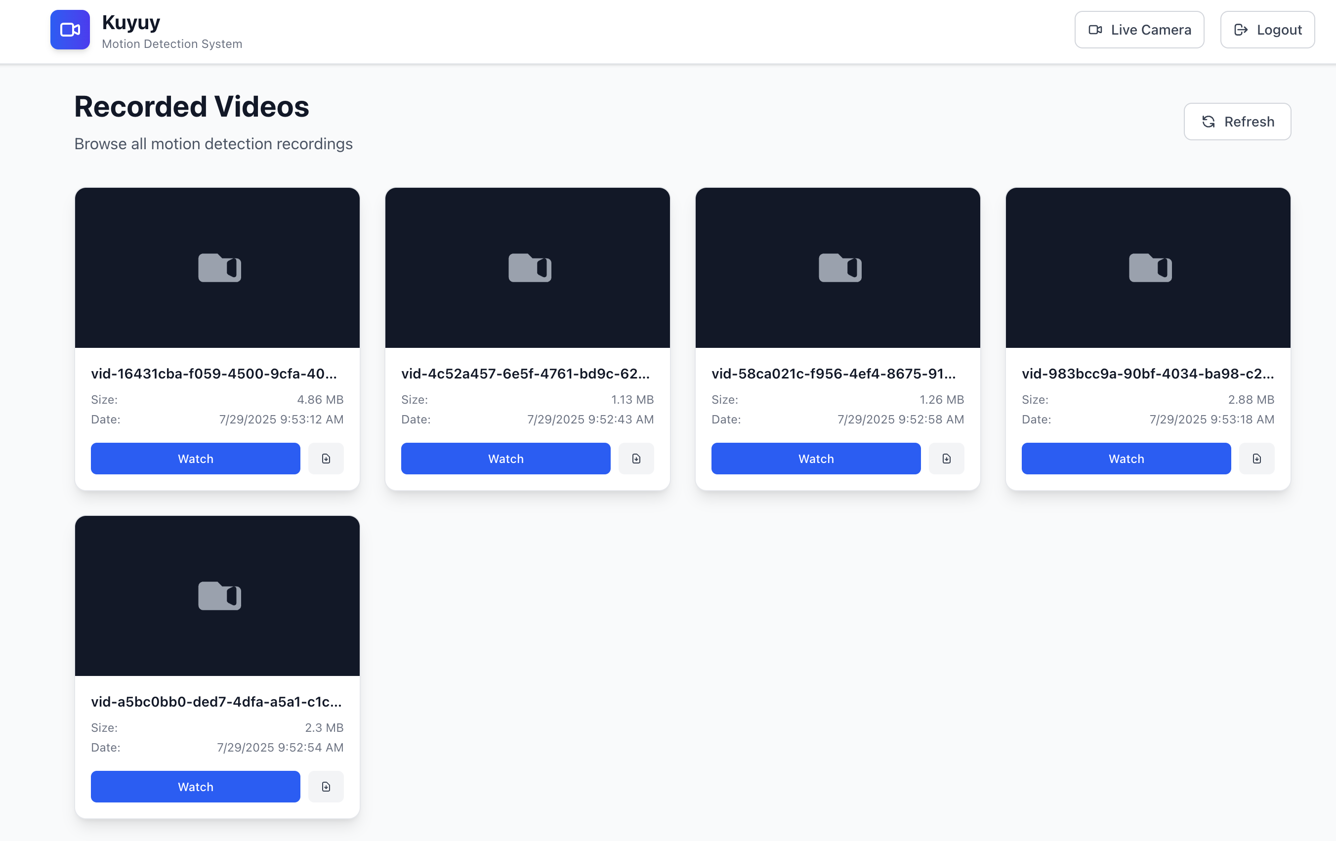 video list
