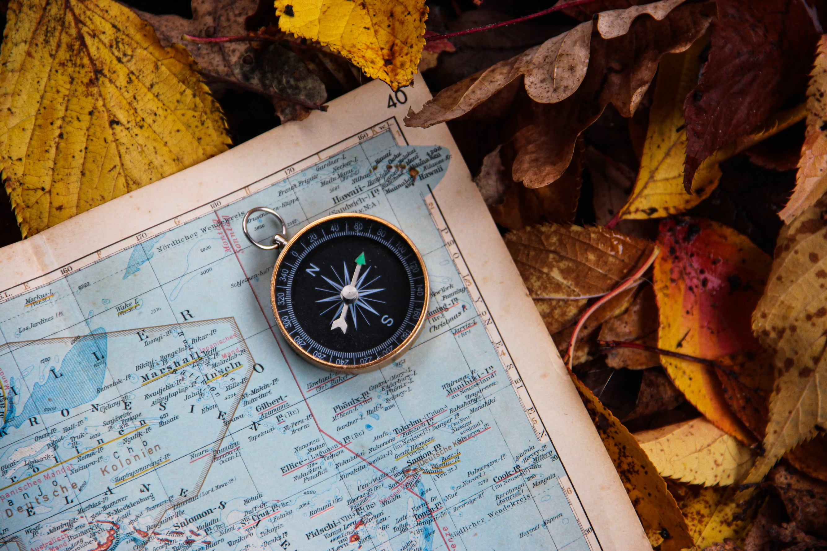 Map, compass, or both. Photograph by Denise Jans, taken from Unsplash